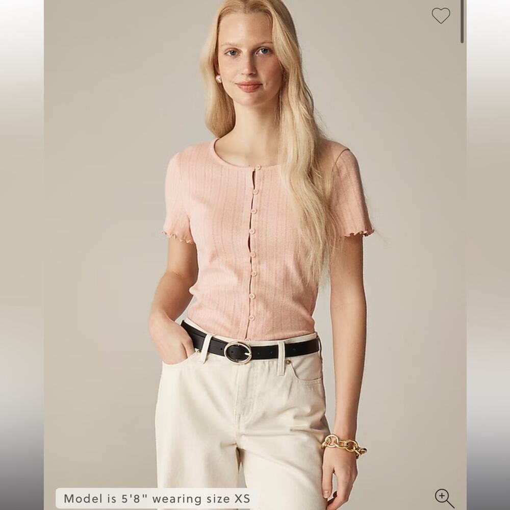 J.Crew Pointelle short-sleeve knit cardigan